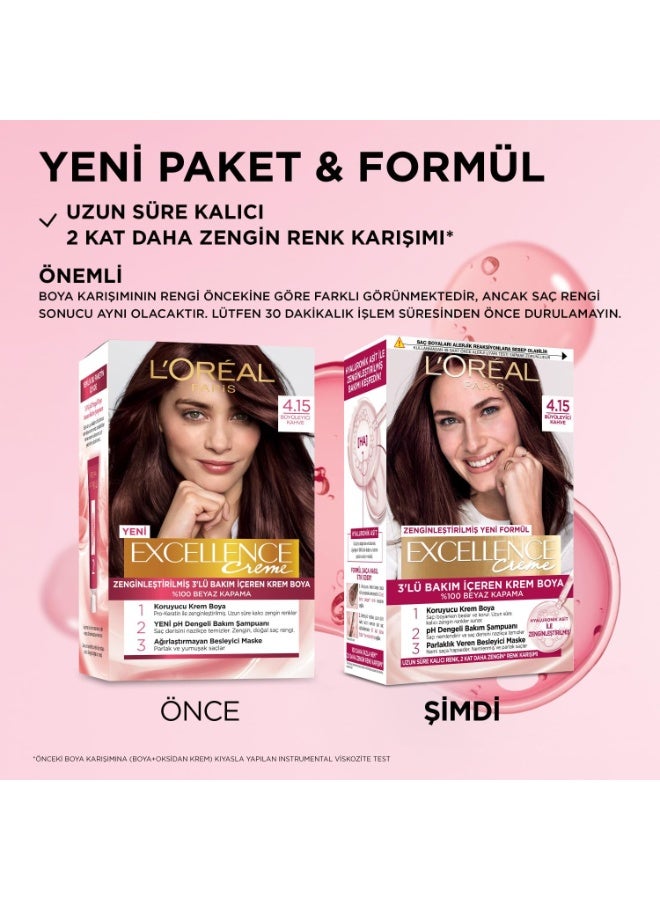 لوريال باريس إكسيلنس كريم للعناية الثلاثية، لون 4.15 بني فاتح (قد يختلف التغليف، تغليف عربي/إنجليزي) - Image 5